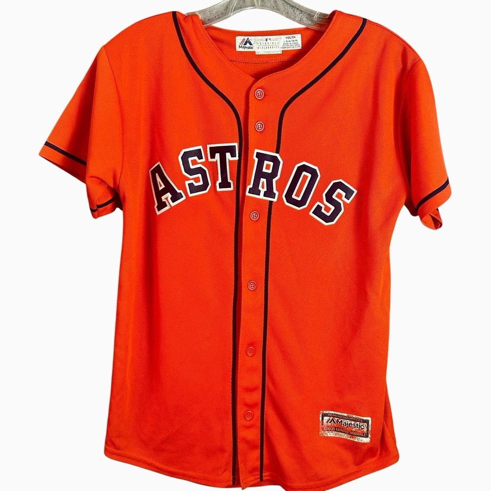 Majestic Cool Base Houston Astros Carlos Correa #1 Youth L MLB Jersey Texas
